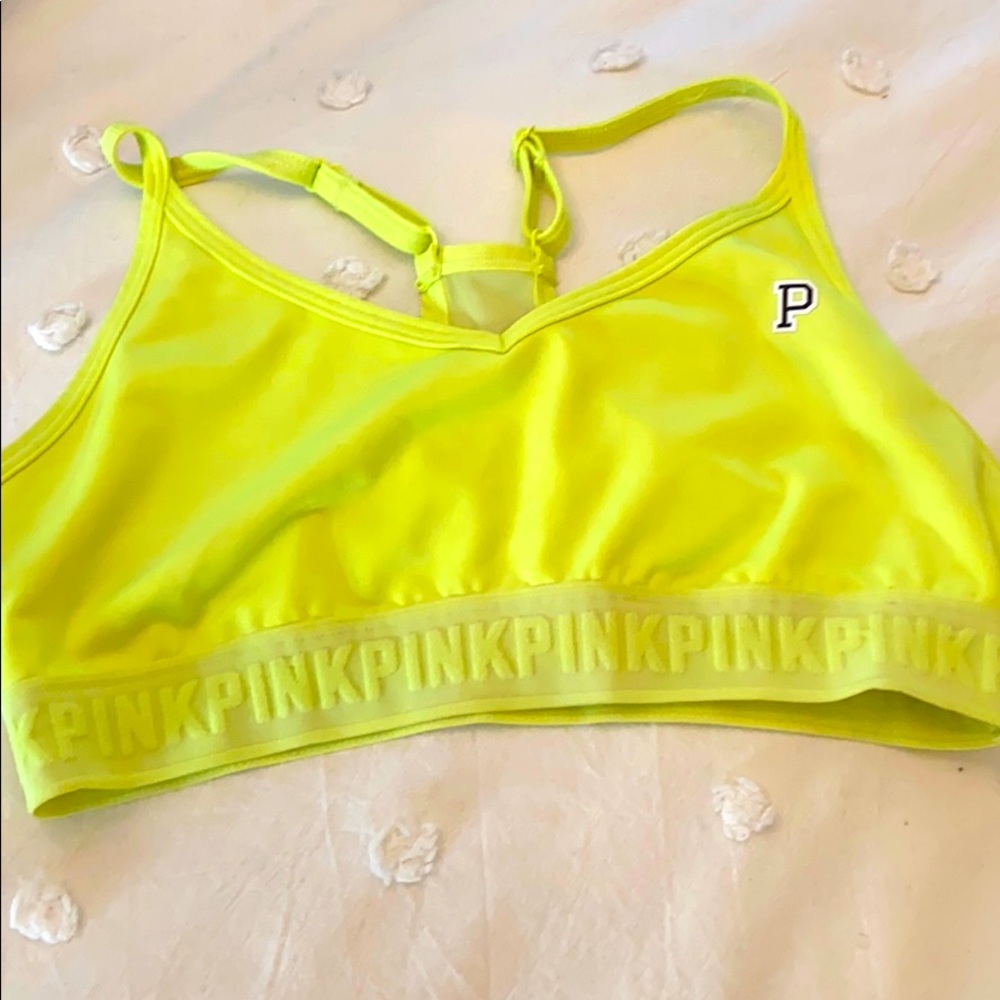 Pink Sports bra letter SZ m